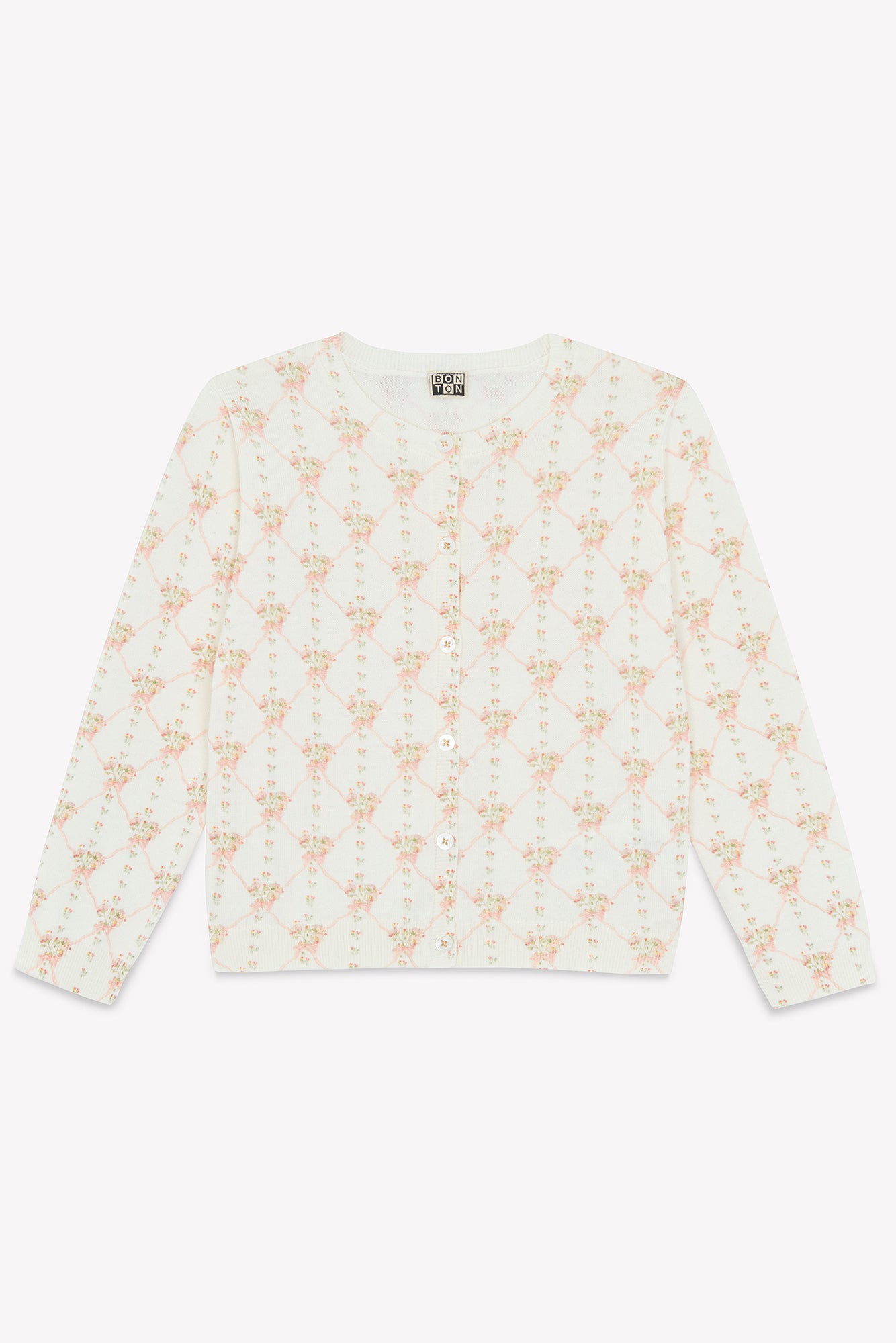 Cardigan - Lilou rose coton organique imprimé