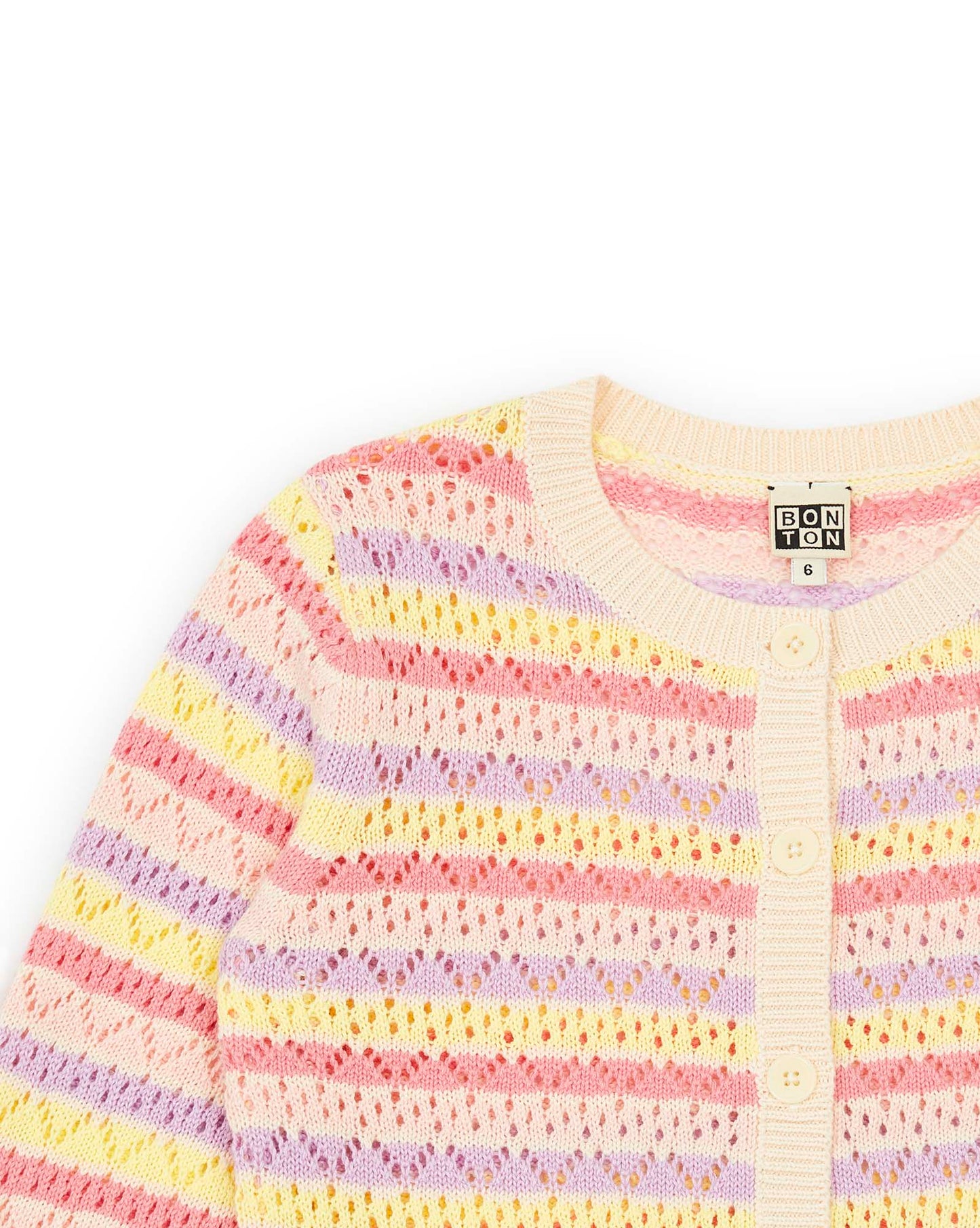 Cardigan - Lilou Multico striped cotton