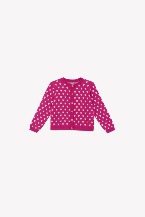 Cardigan - Lilou Purple Print heart - Image principale