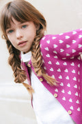 Cardigan - Lilou Purple Print heart