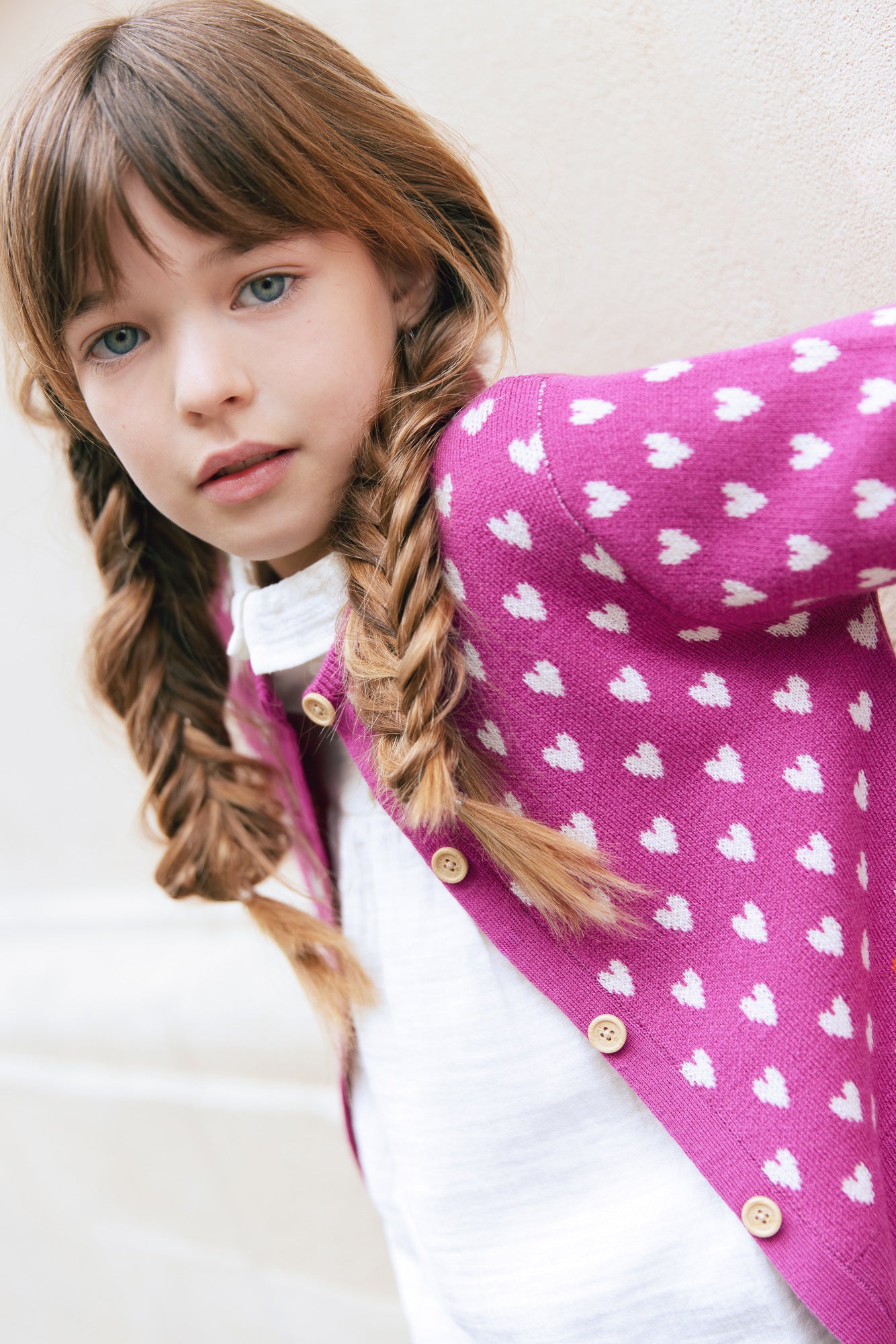 Cardigan - Lilou Purple Print heart