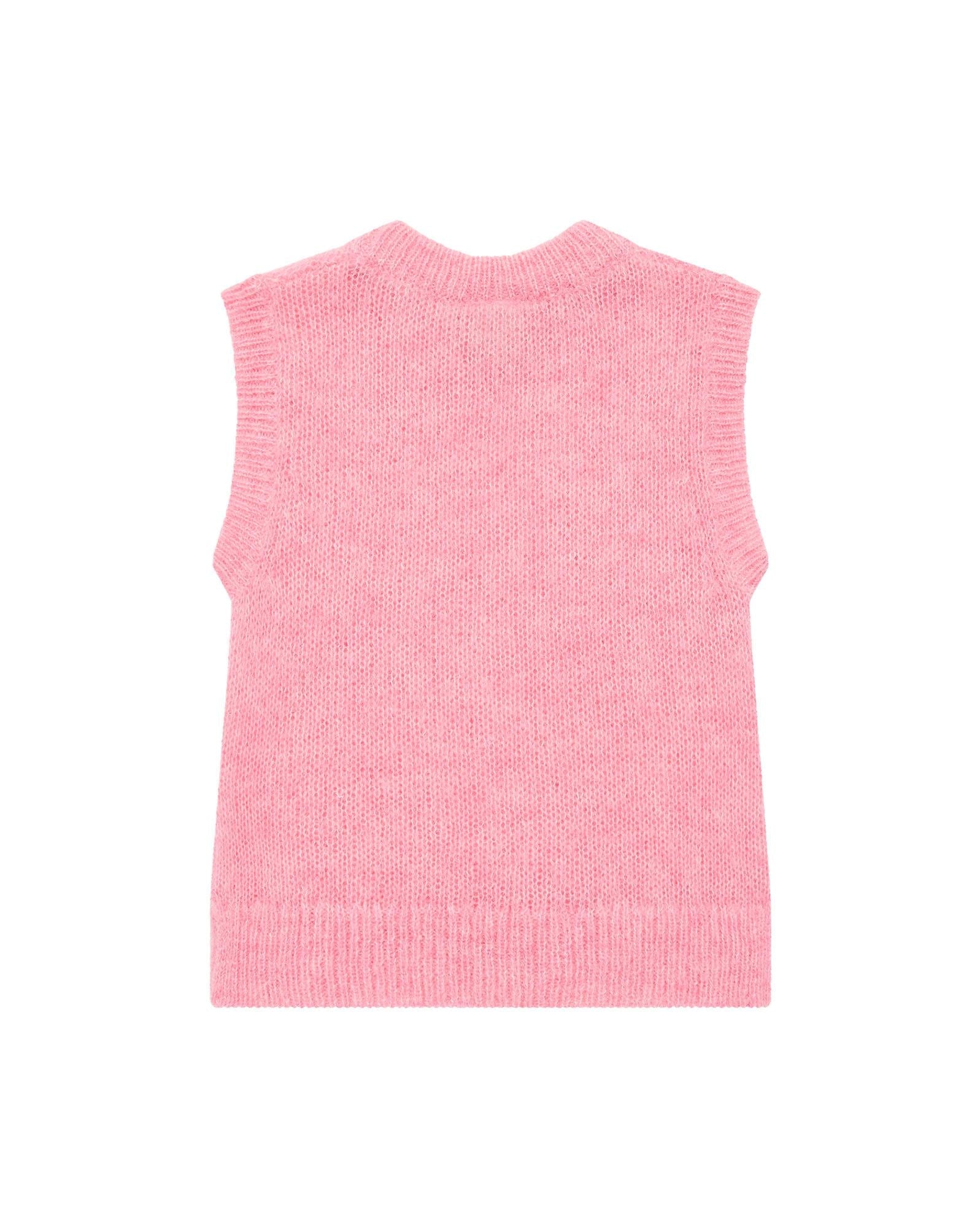 Pull sans manches Bernard rose torsadé