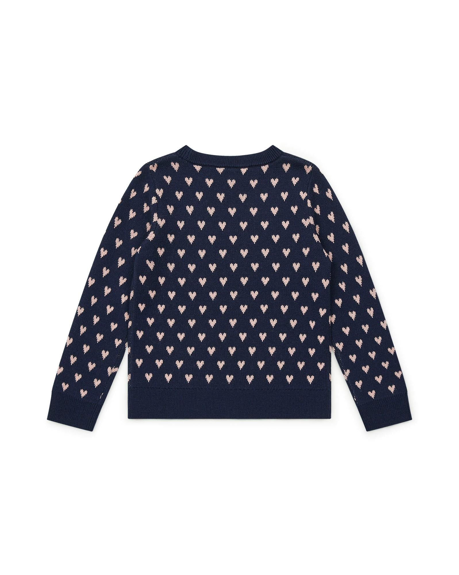 Pull Mylove bleu en maille double jacquard