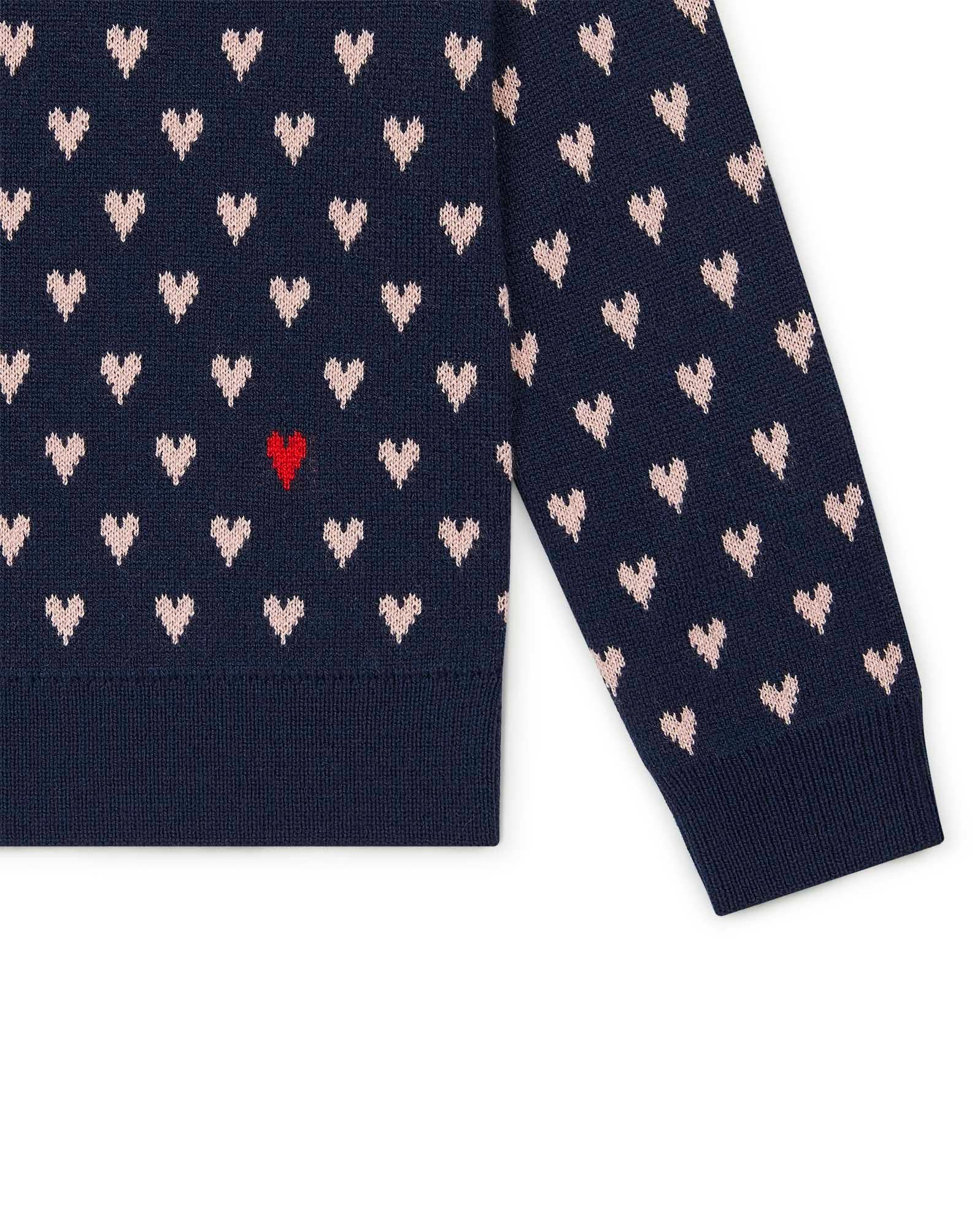 Pull Mylove bleu en maille double jacquard
