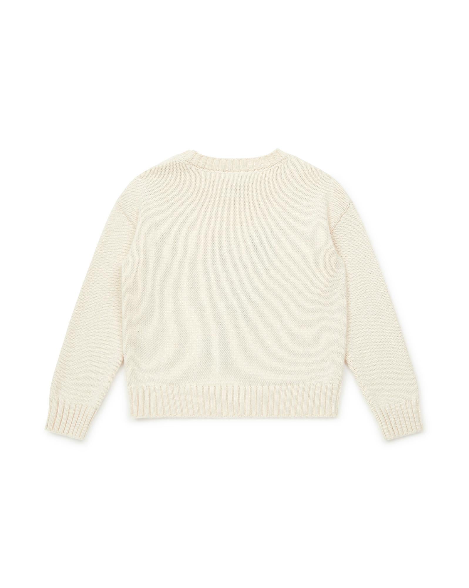 Pull beige en maille brodé