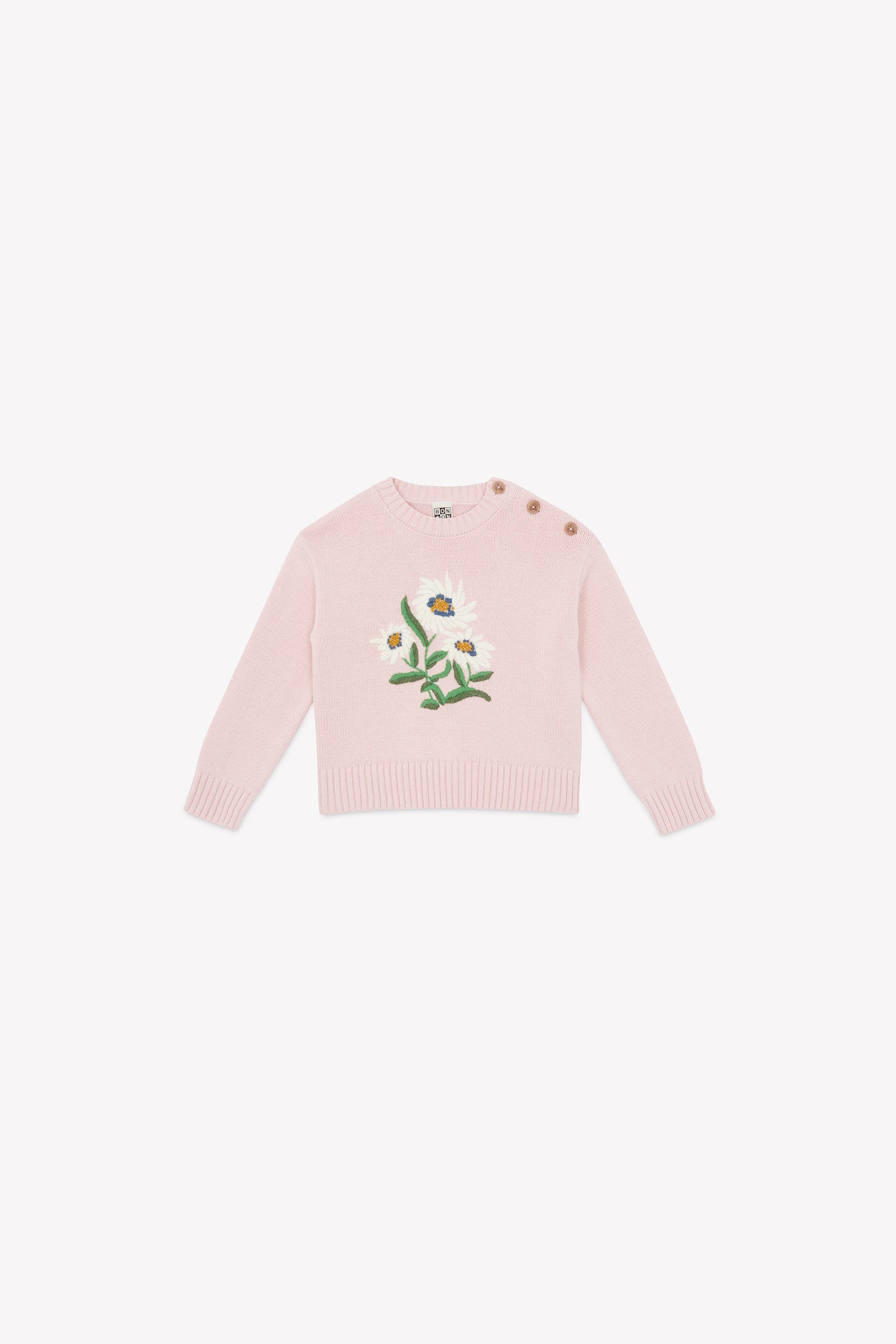 Sweater - Misty Pink Embrodery flowery