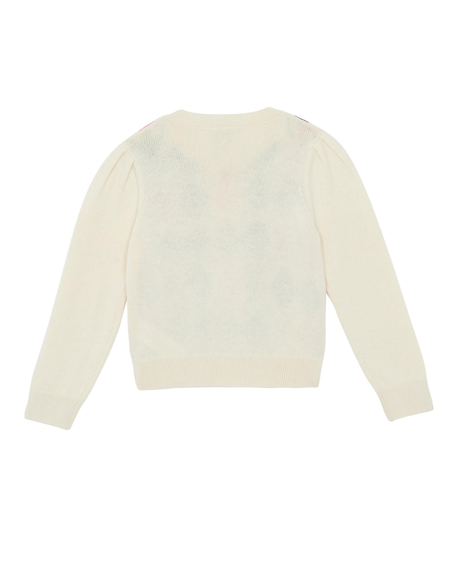 Pull Scotty beige en maille intersia