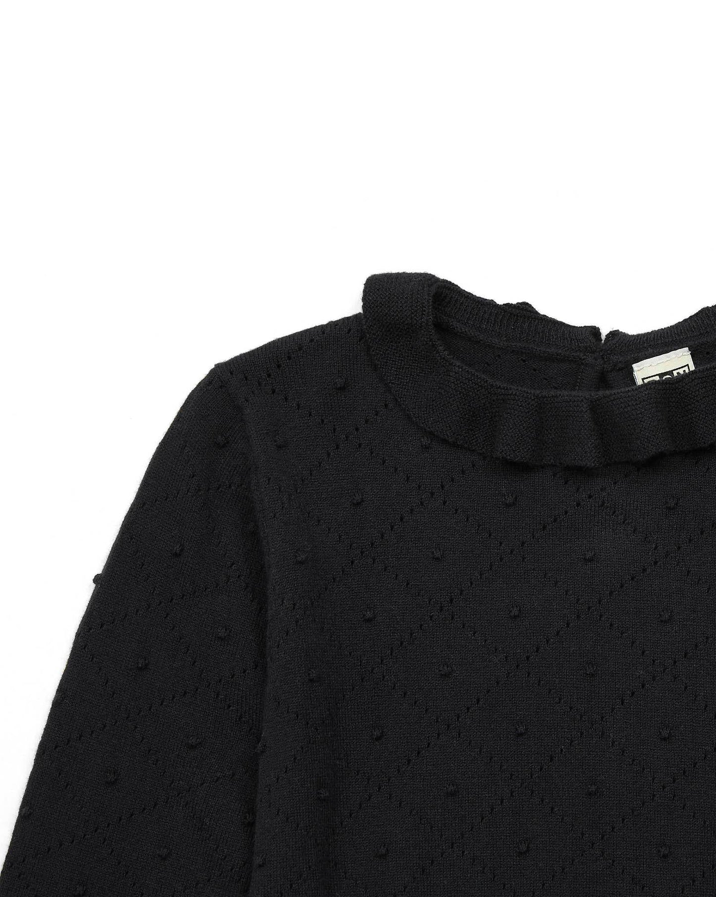 Sweater - Froufrou Black in opening knitting