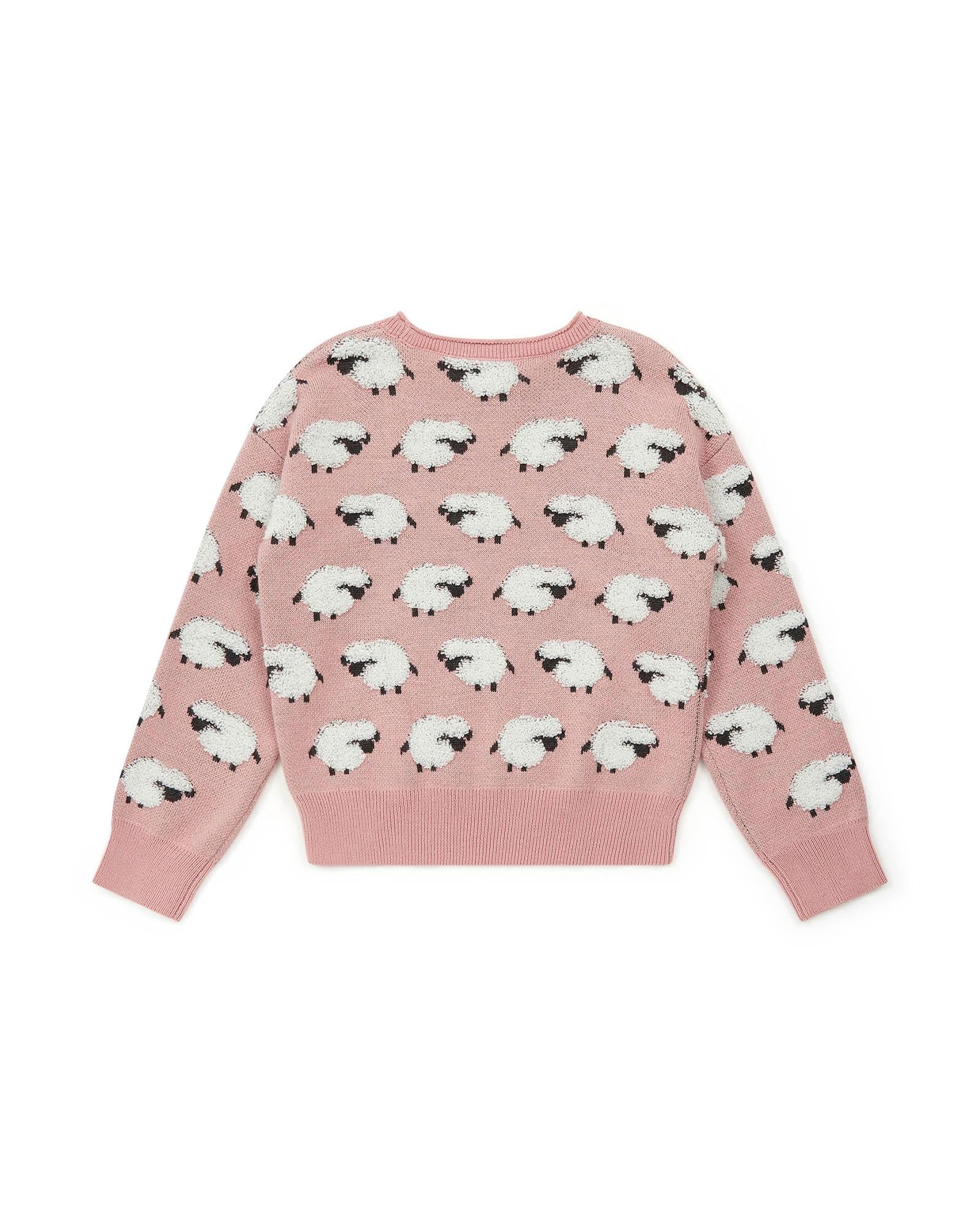 Pull rose en tricot jacquard