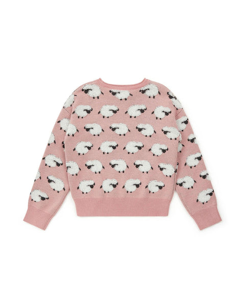 Sweater - Pink in jacquard knitting - Image principale