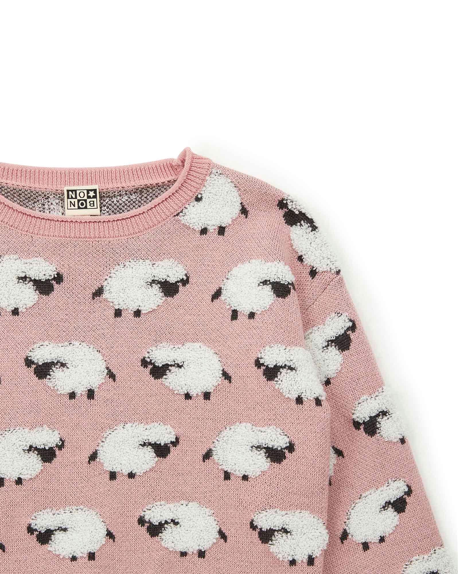 Pull rose en tricot jacquard