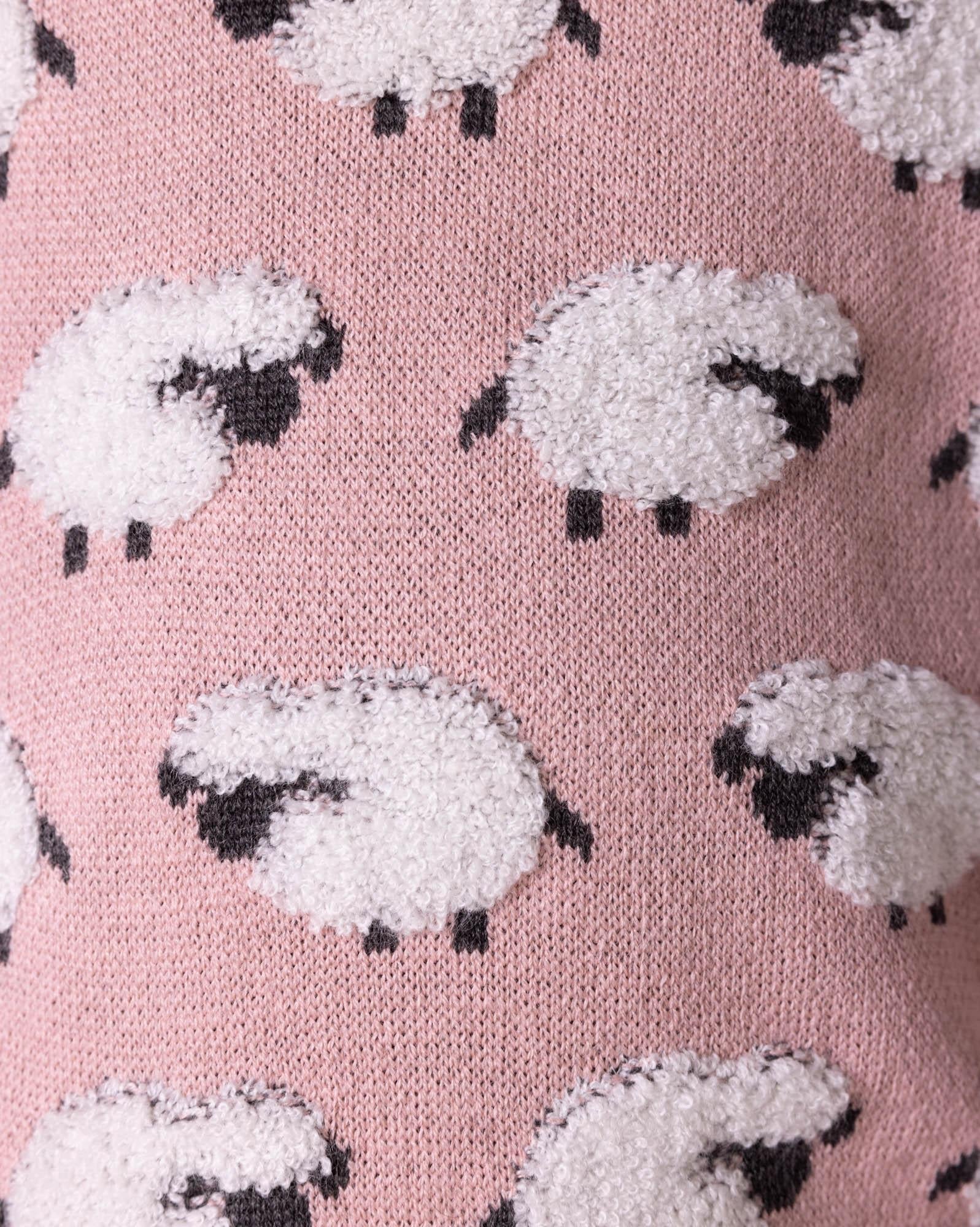 Pull rose en tricot jacquard