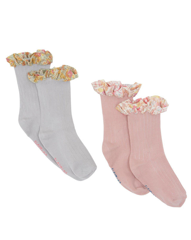 Sock - Liberty short duo Pink in a knit - Image principale