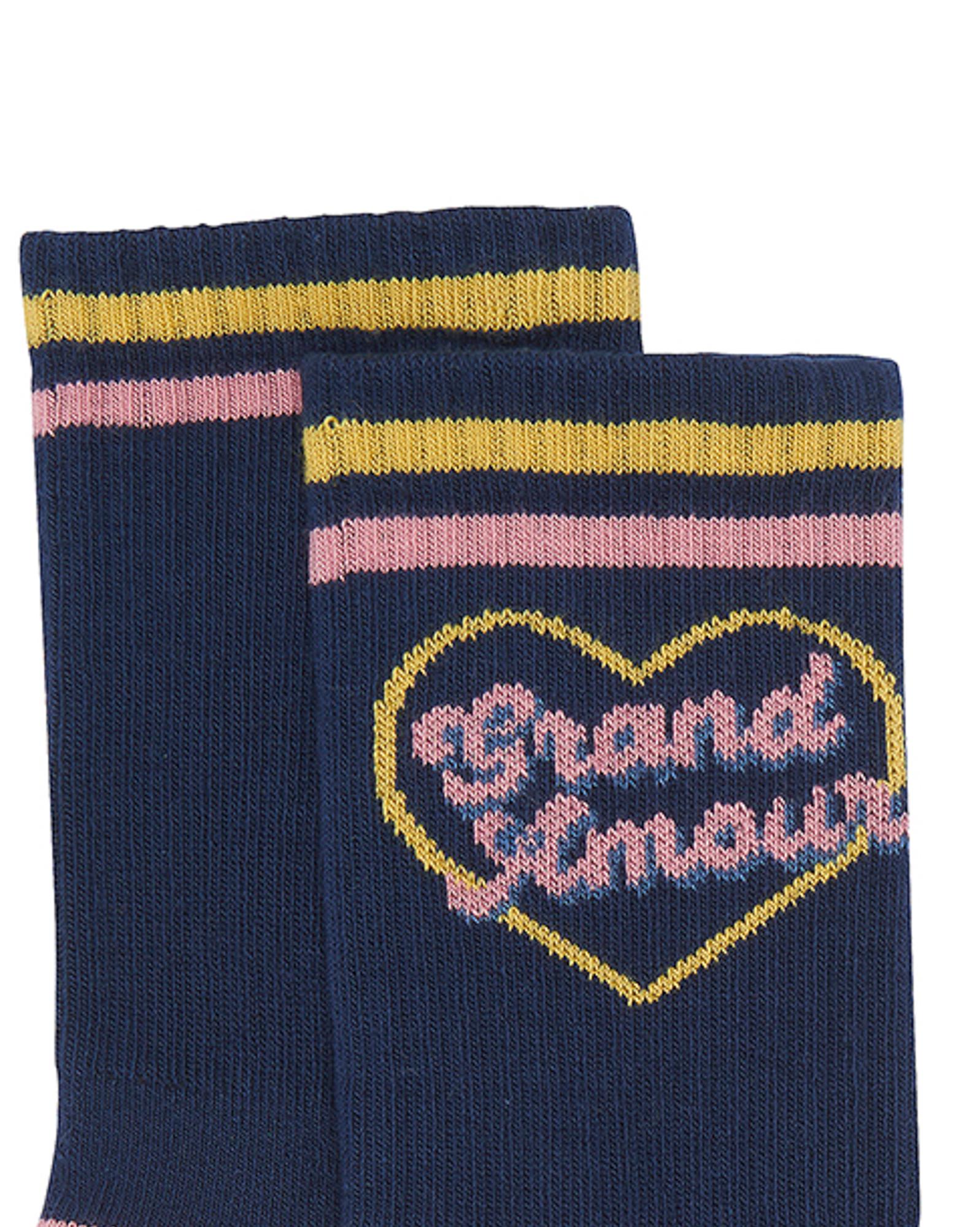 Chaussette grandamour duo bleu tricot jacquard