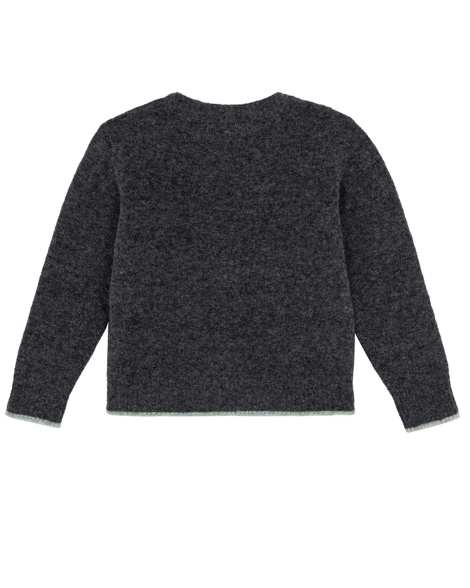 Cardigan gris à manches longues en maille