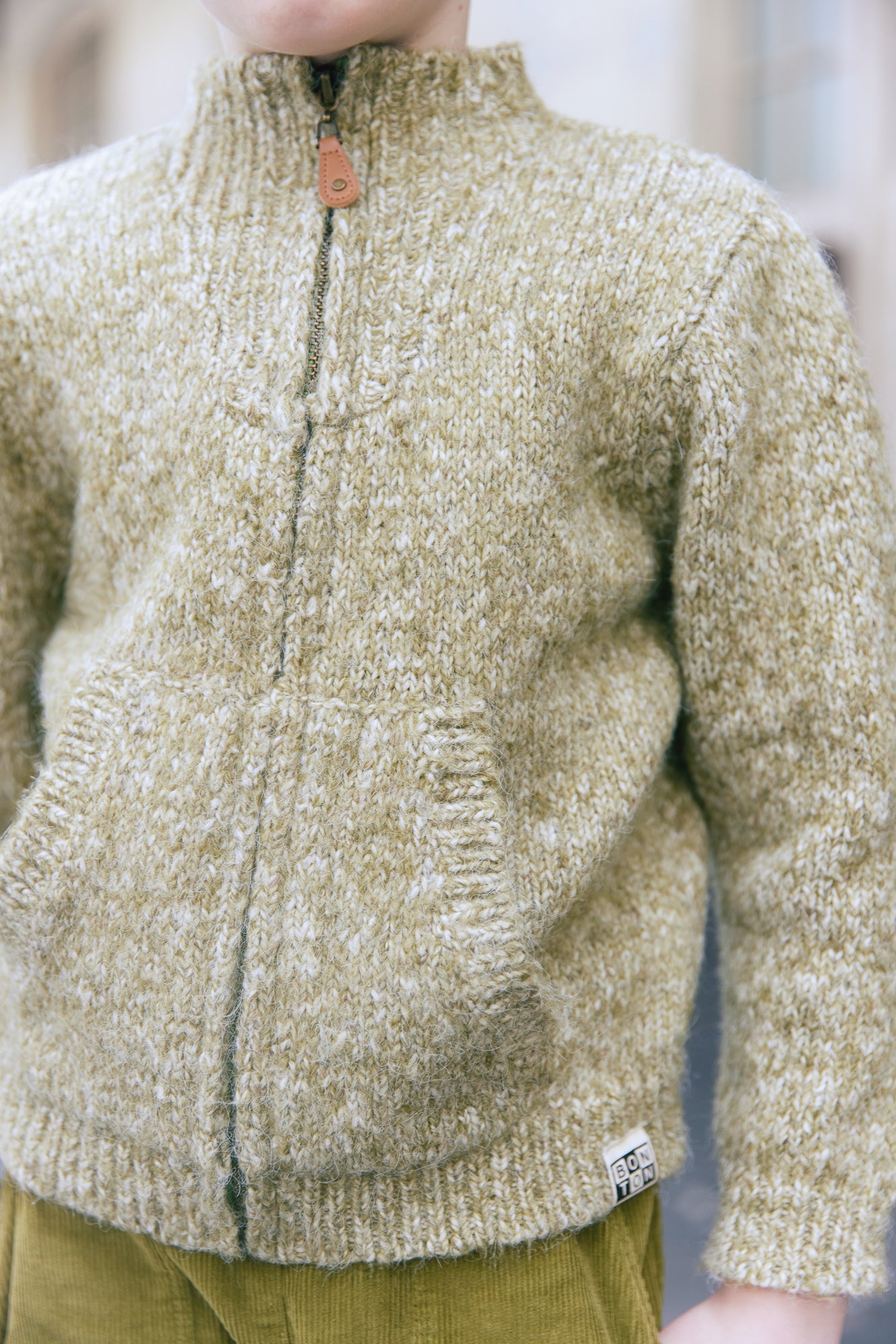 Cardigan - Hans vert chiné