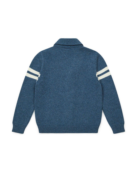 Cardigan - Hubert bleu en maille - Image principale