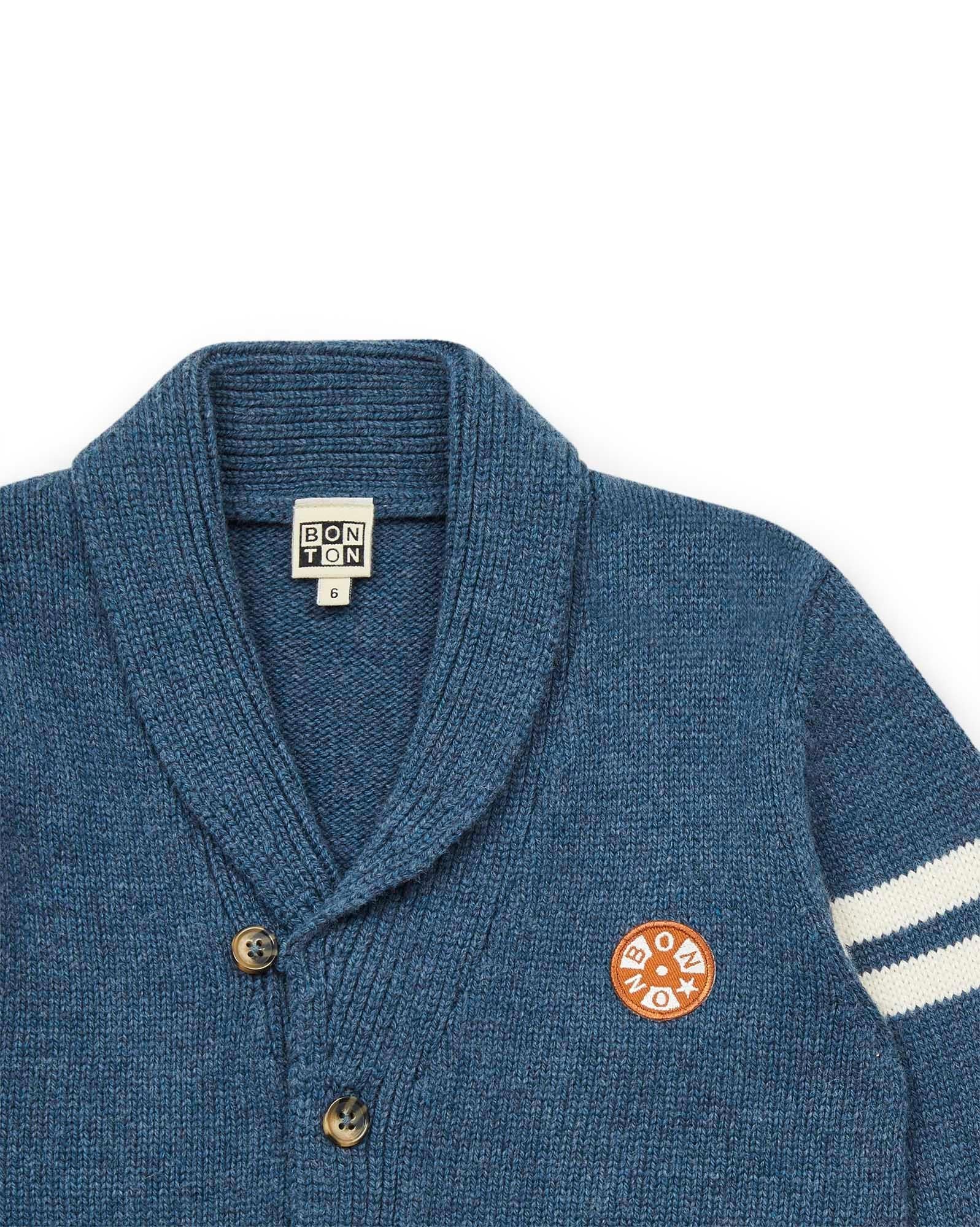Cardigan Hubert bleu en maille