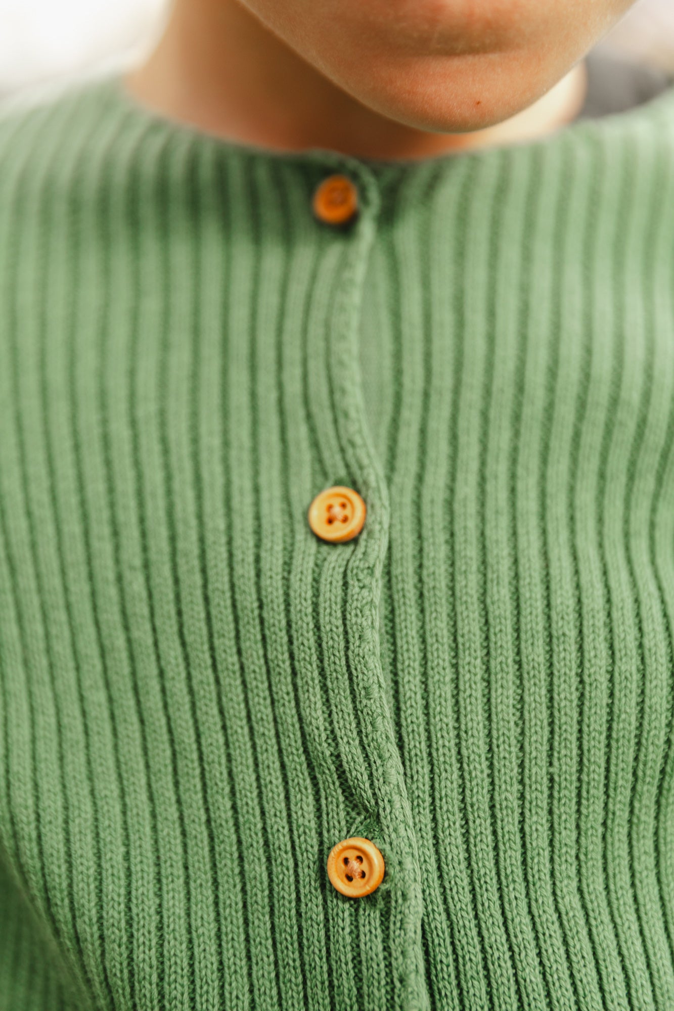 Cardigan - Sheep Green cotton