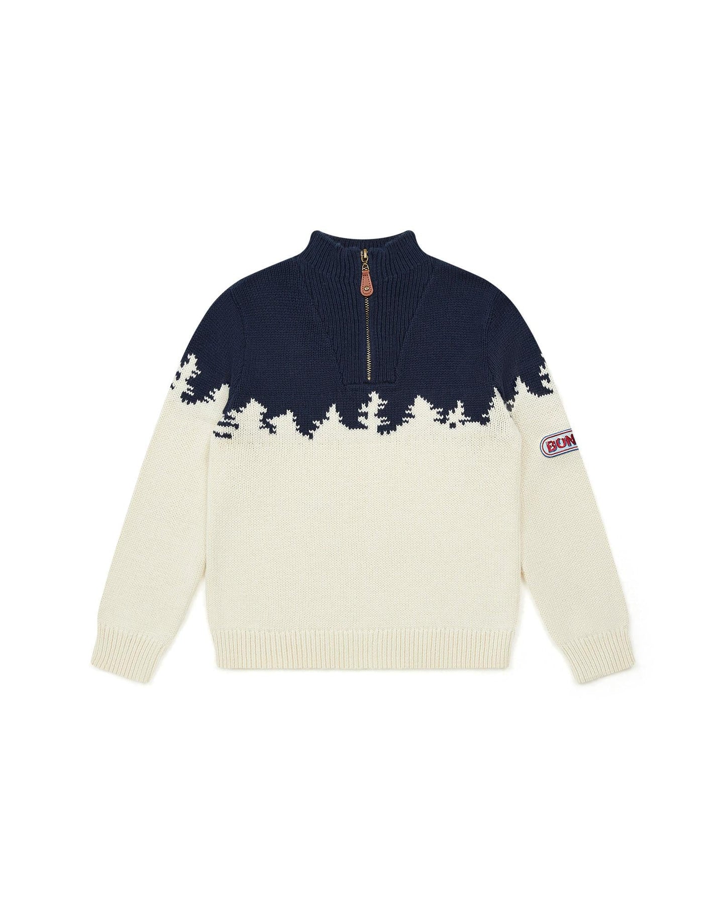 Pull - Sapin beige en tricot jacquard