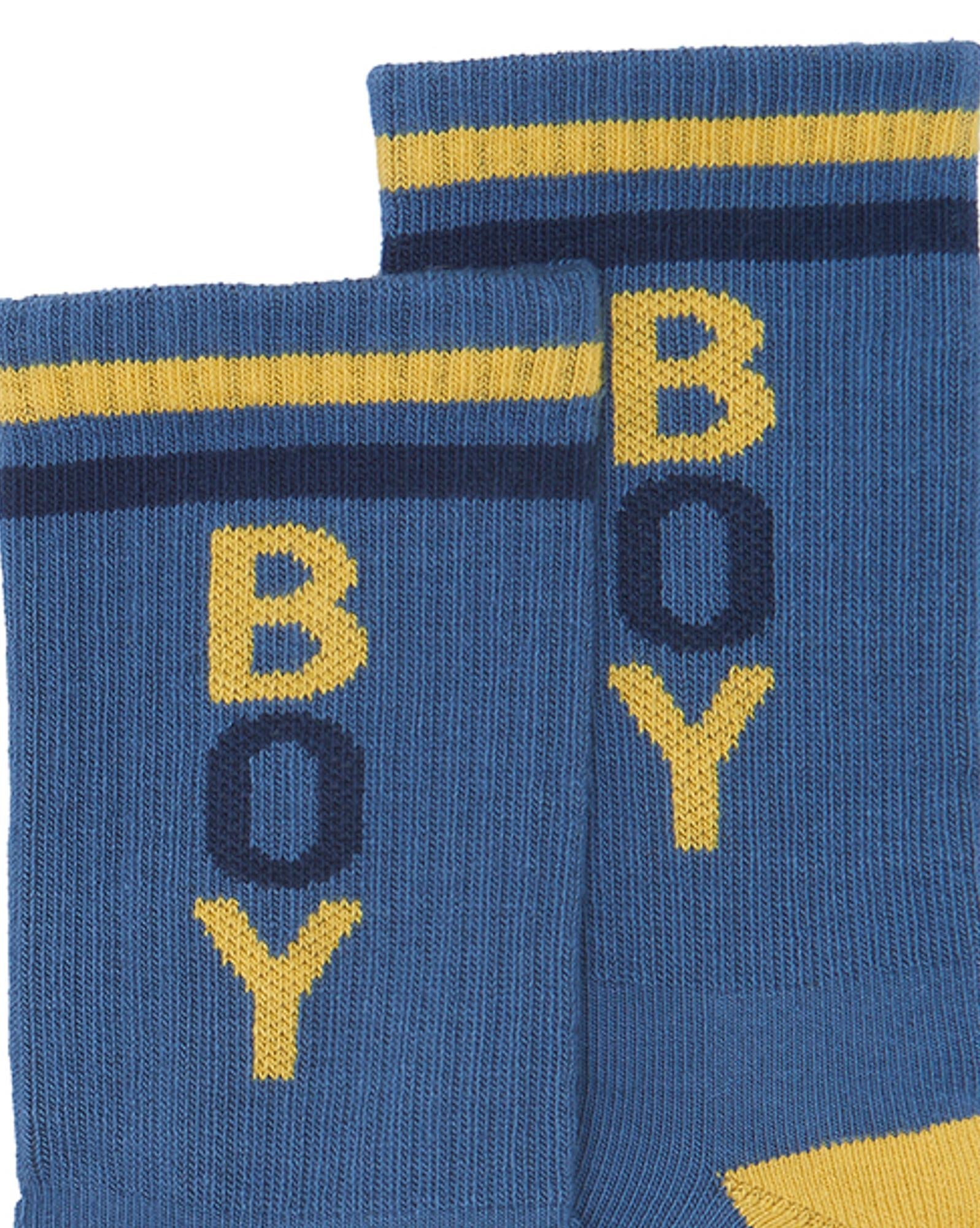 Chaussette badboy duo bleu maille jacquard
