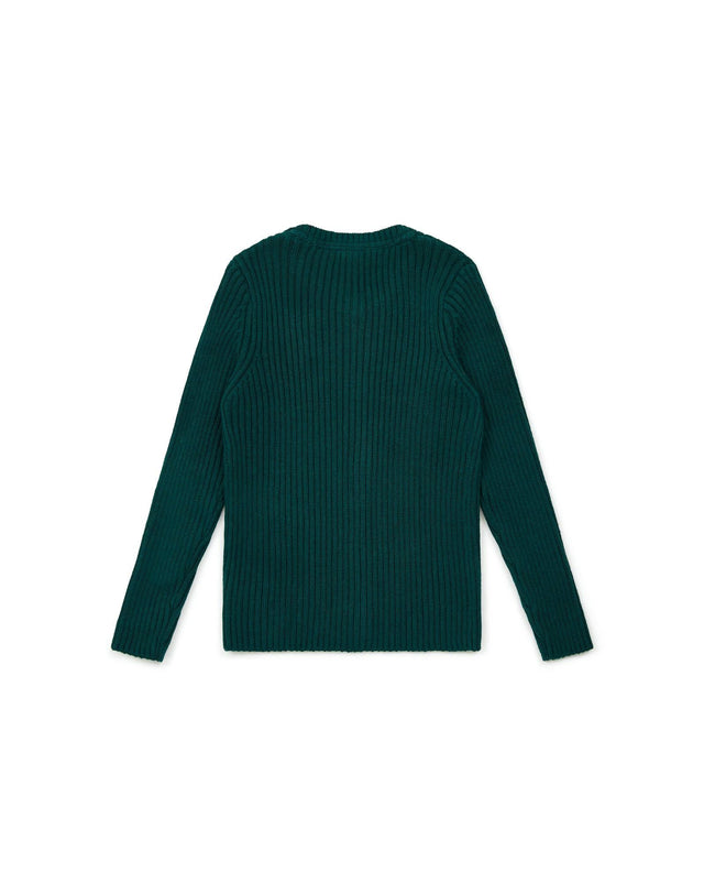 Cardigan - Mouton vert en tricot côtes - Image alternative
