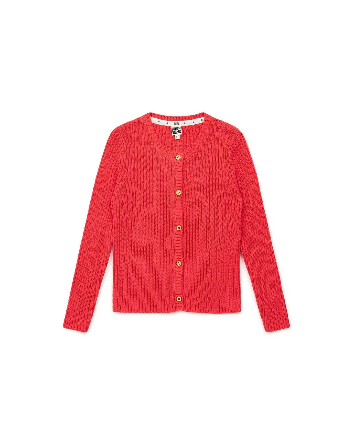 Cardigan - Sheep Pink in rib knitting