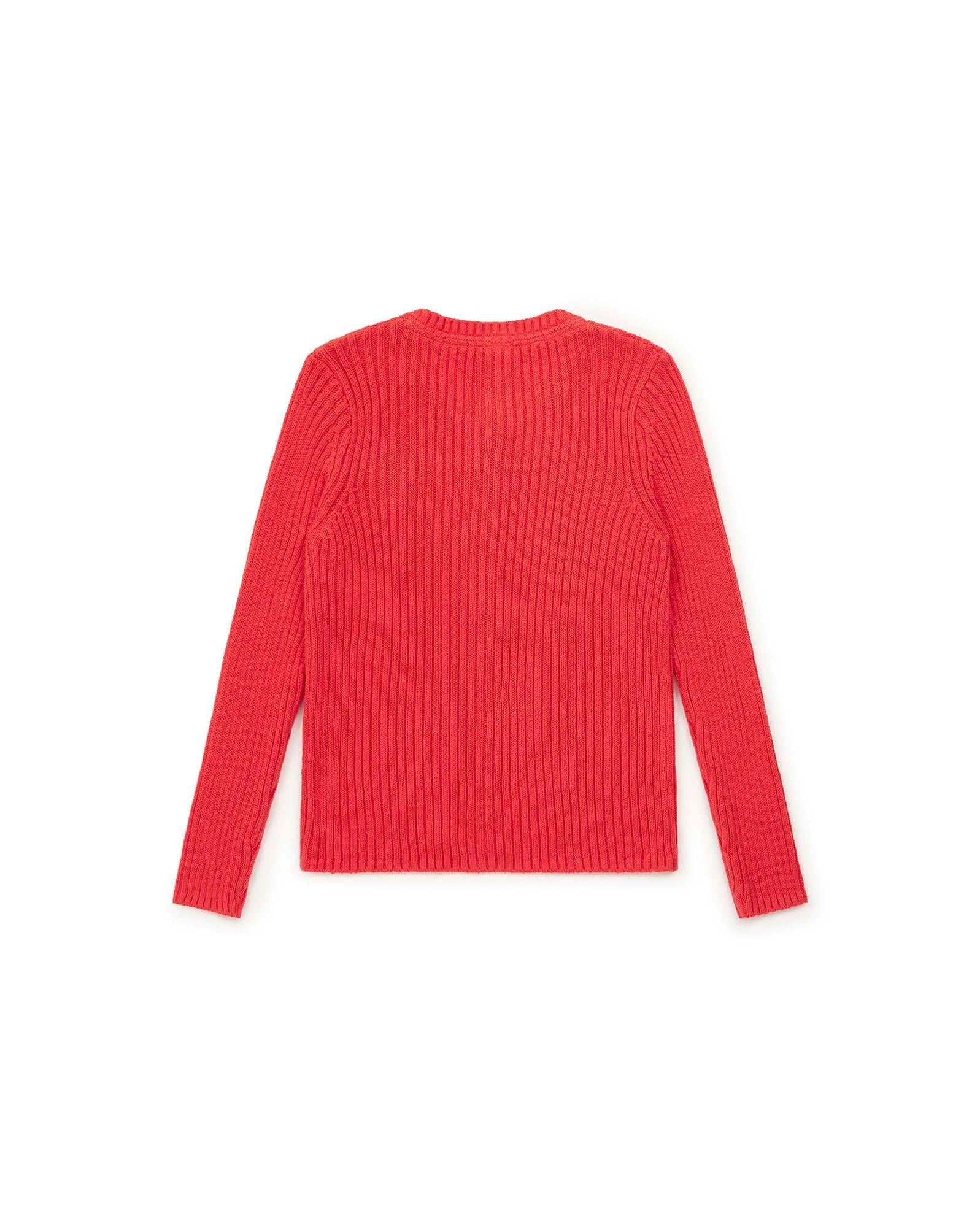 Cardigan Mouton rose en tricot côtes