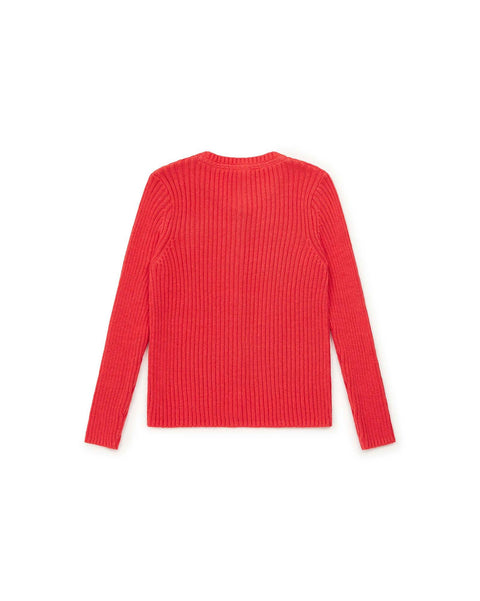 Cardigan - Sheep Pink in rib knitting - Image principale