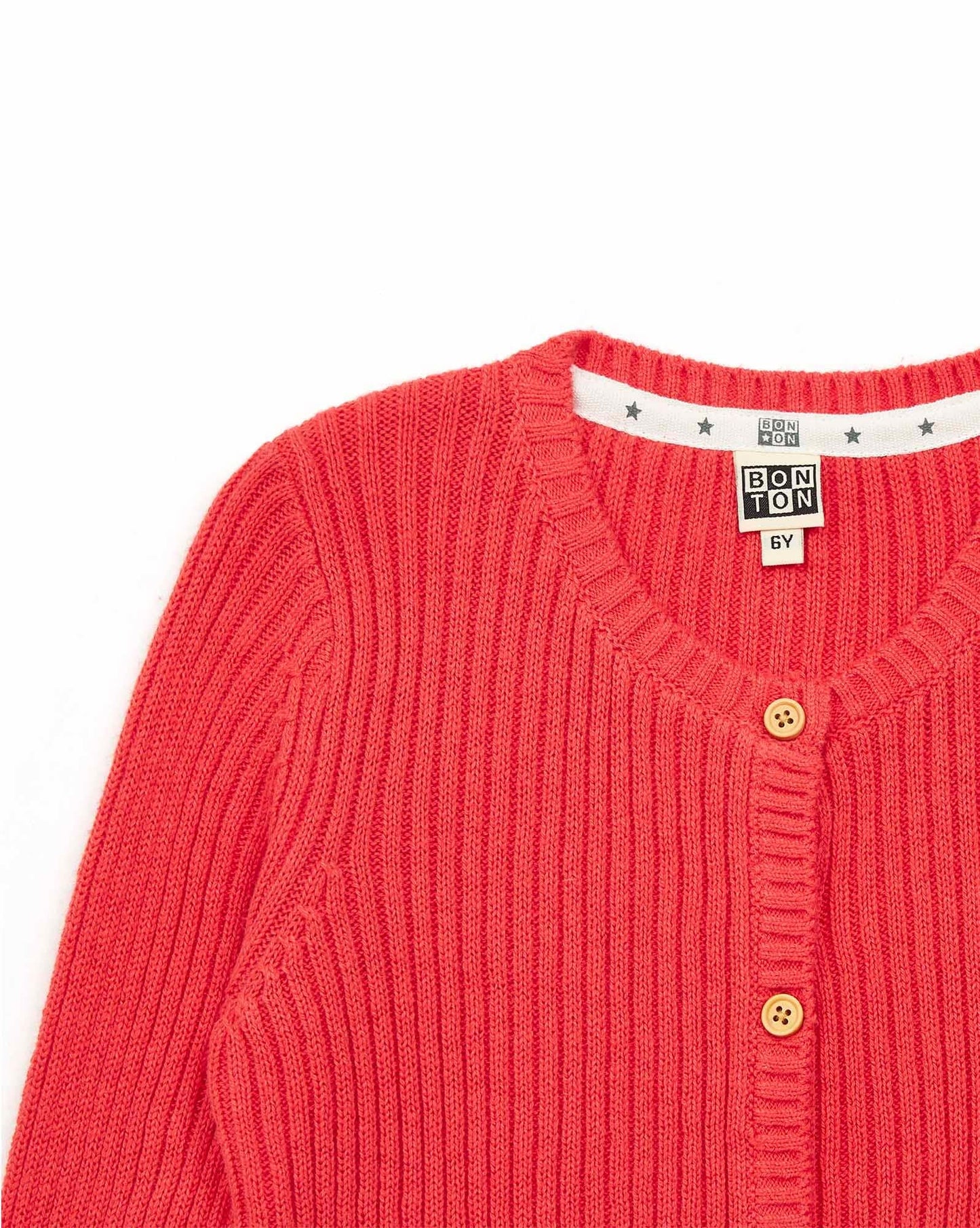 Cardigan - Sheep Pink in rib knitting