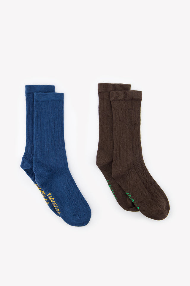 Chaussettes - Duo marron et bleu - Image principale