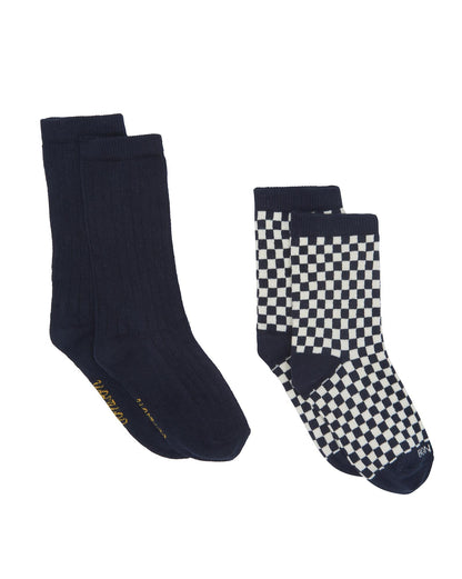 Sock Blue checkerboard