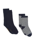Sock - duo Blue checkerboard