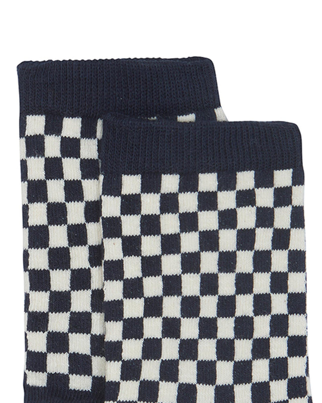 Sock - duo Blue checkerboard - Image alternative