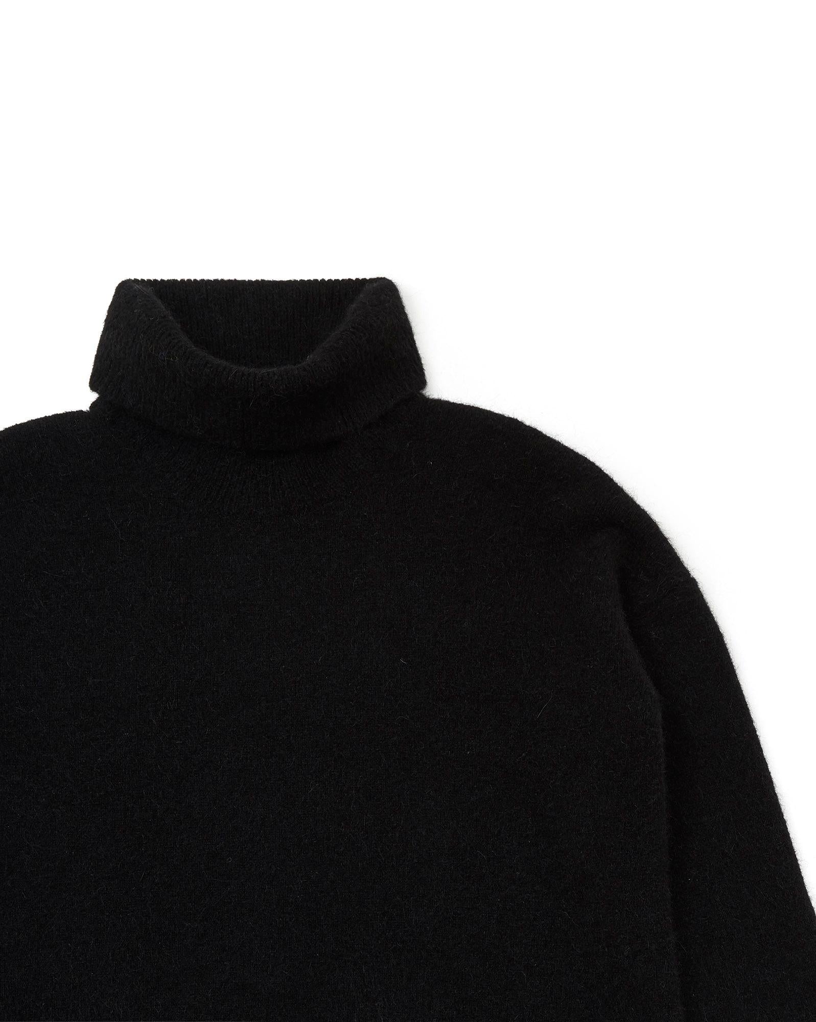 Robe mi-longue noire Femme en maille