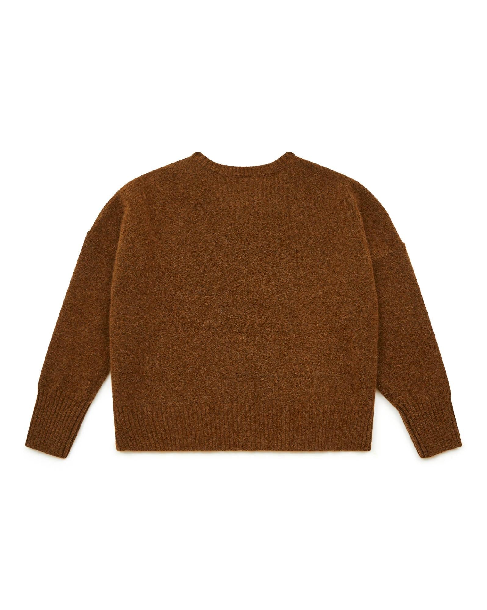 Pull Mathilde marron Femme en maille alpaga