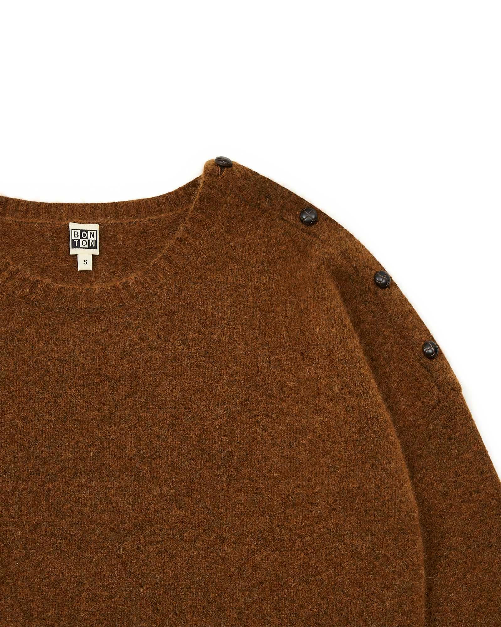 Pull Mathilde marron Femme en maille alpaga