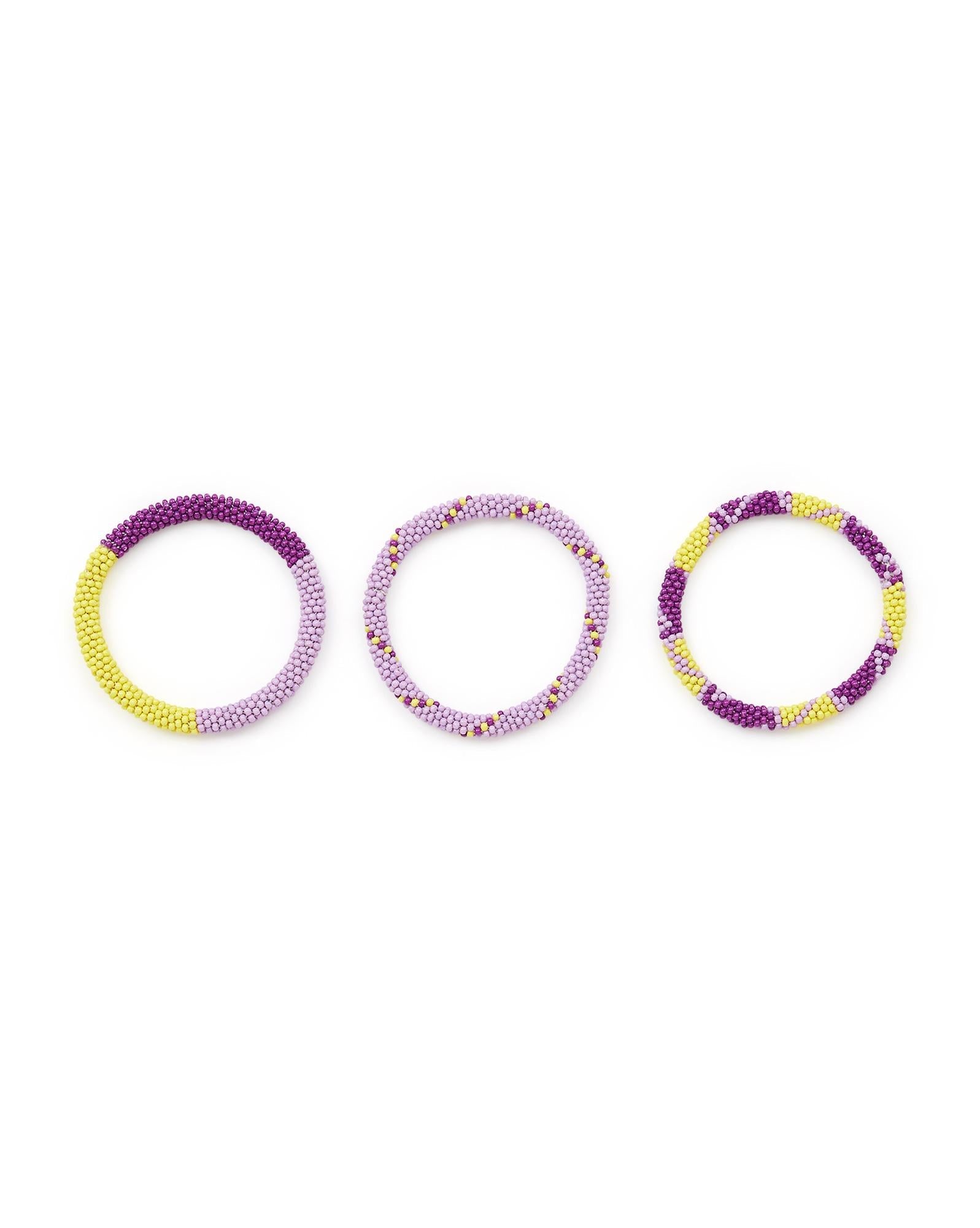 Set 3 bracelets Gina violet