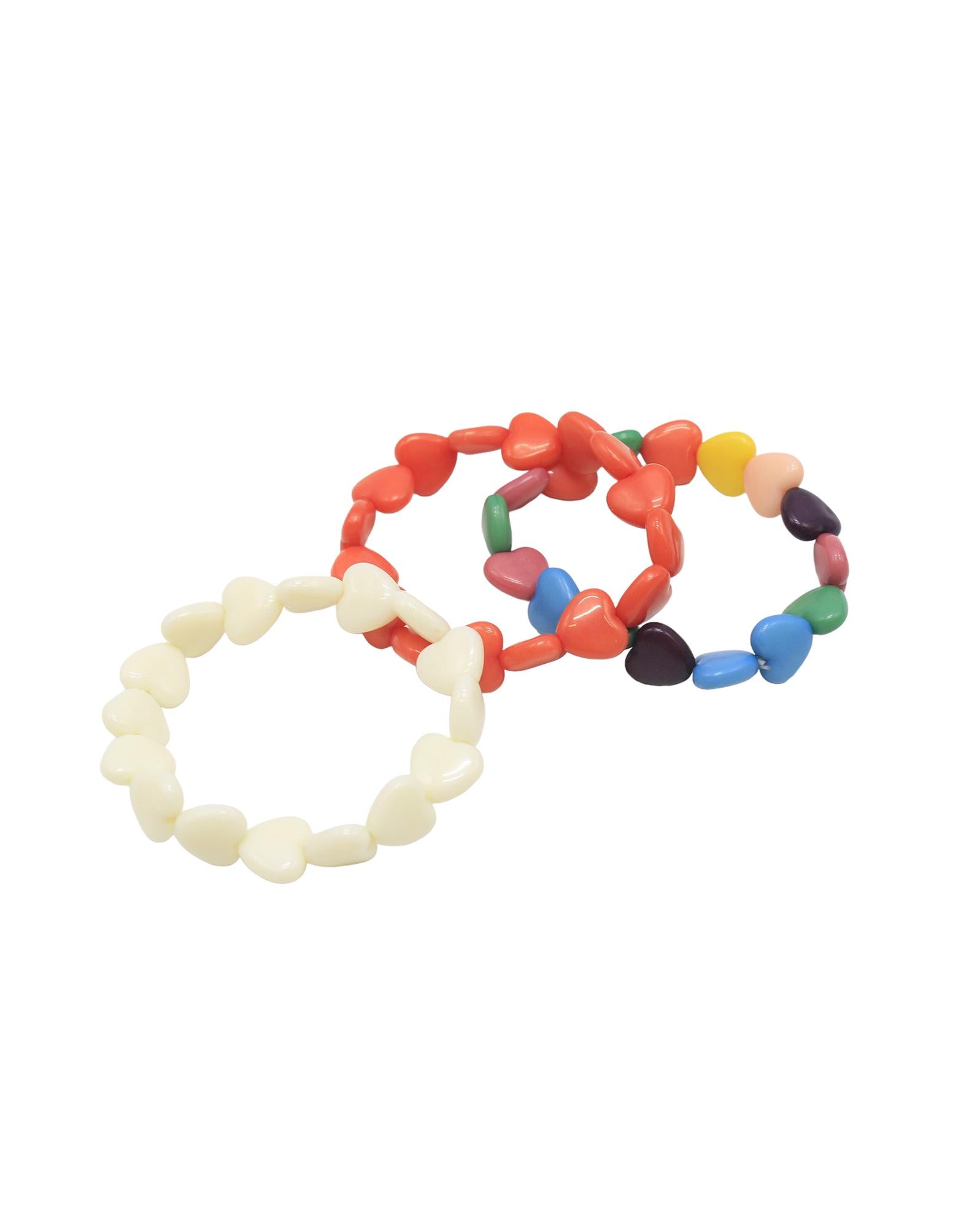 Set de 3 bracelets cœur