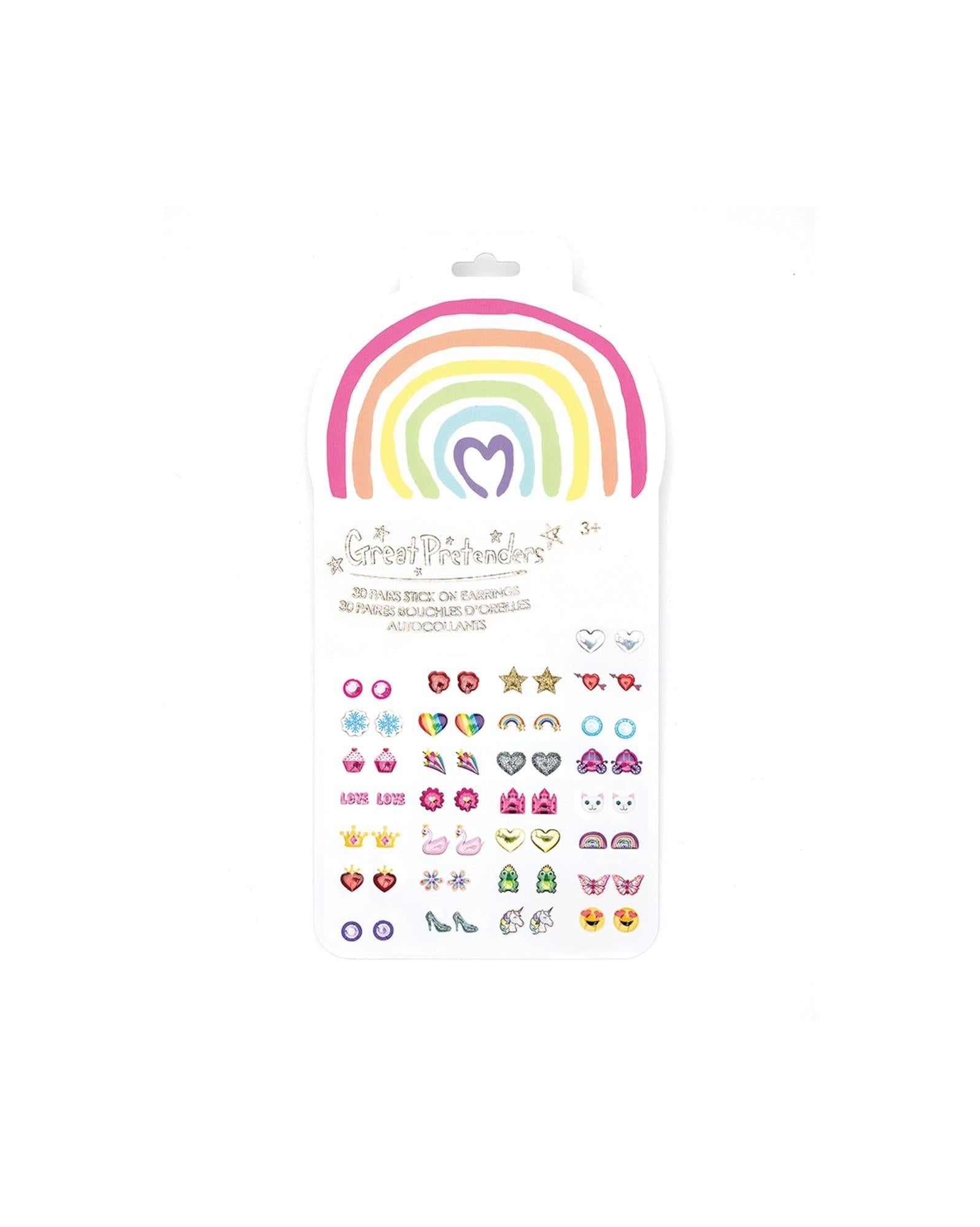 Boucles d'oreilles autocollantes Rainbow Love