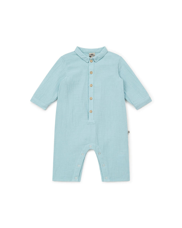 Jumpsuit - Baobab Blue Baby GOTS certified organic cotton gauze - Image principale