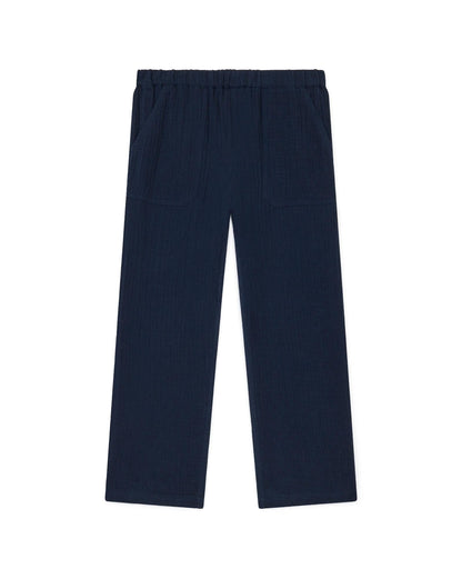 Trousers Batcha Blue GOTS certified organic cotton gauze