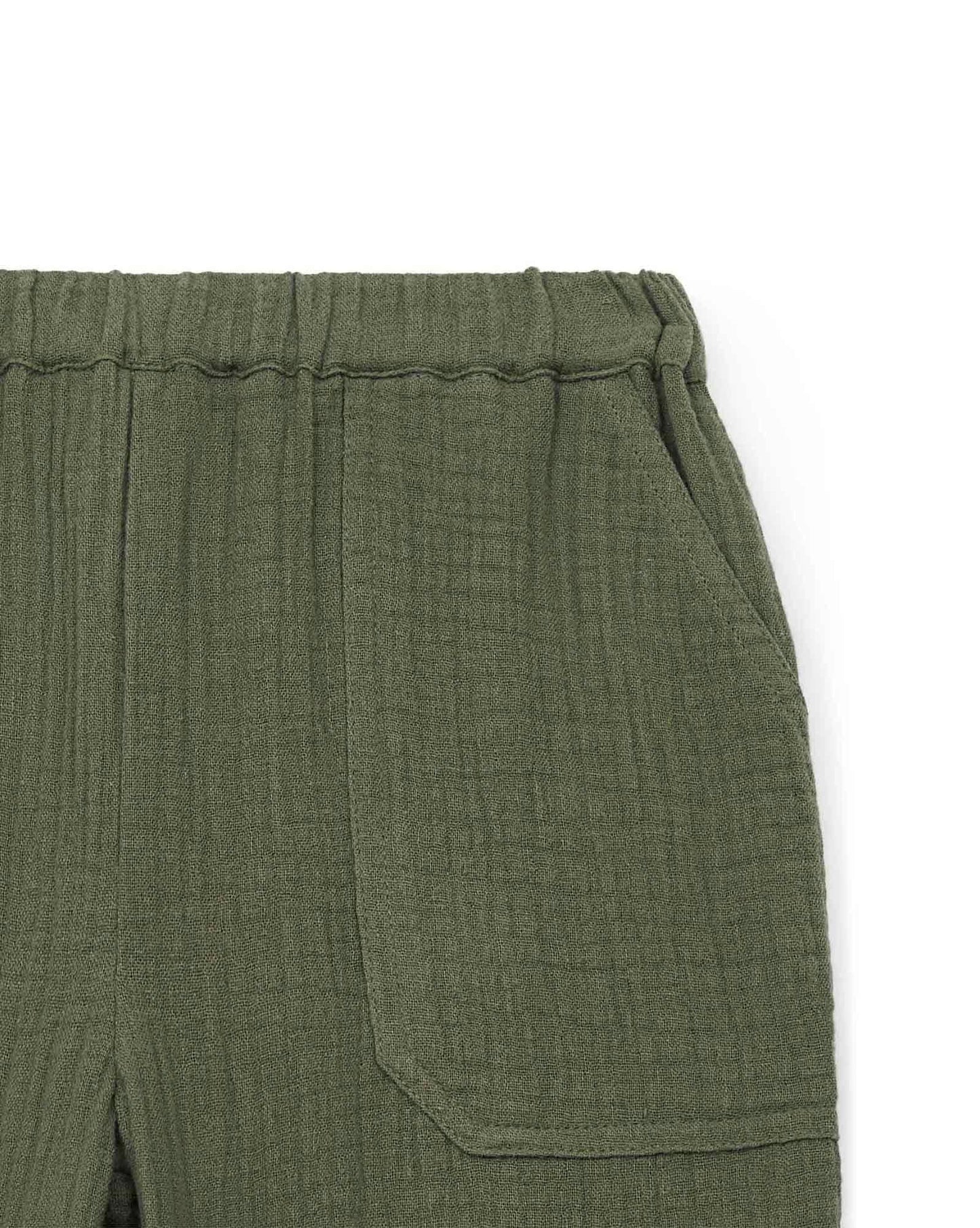 Trousers Batcha Green Organic cotton gauze