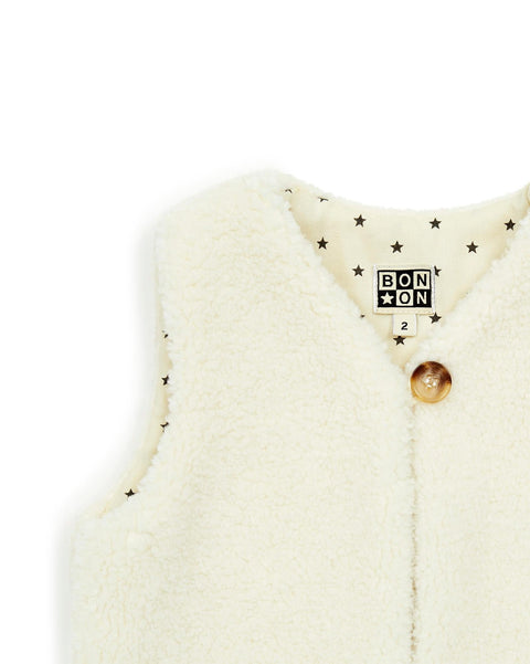 Cardigan Sandless - Betibb Beige Baby polar - Image principale