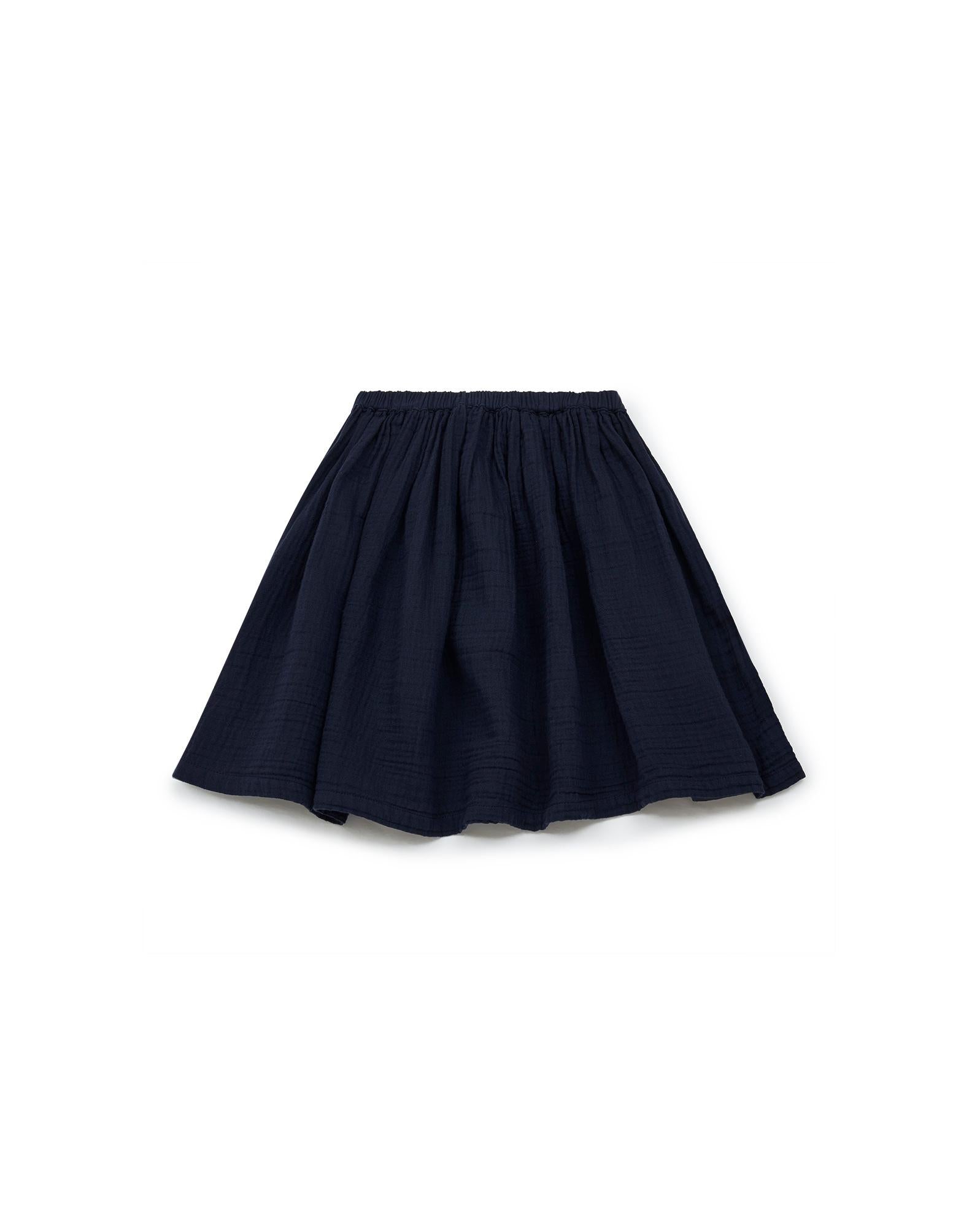 Jupe Framboise bleue gaze de coton biologique certifié GOTS