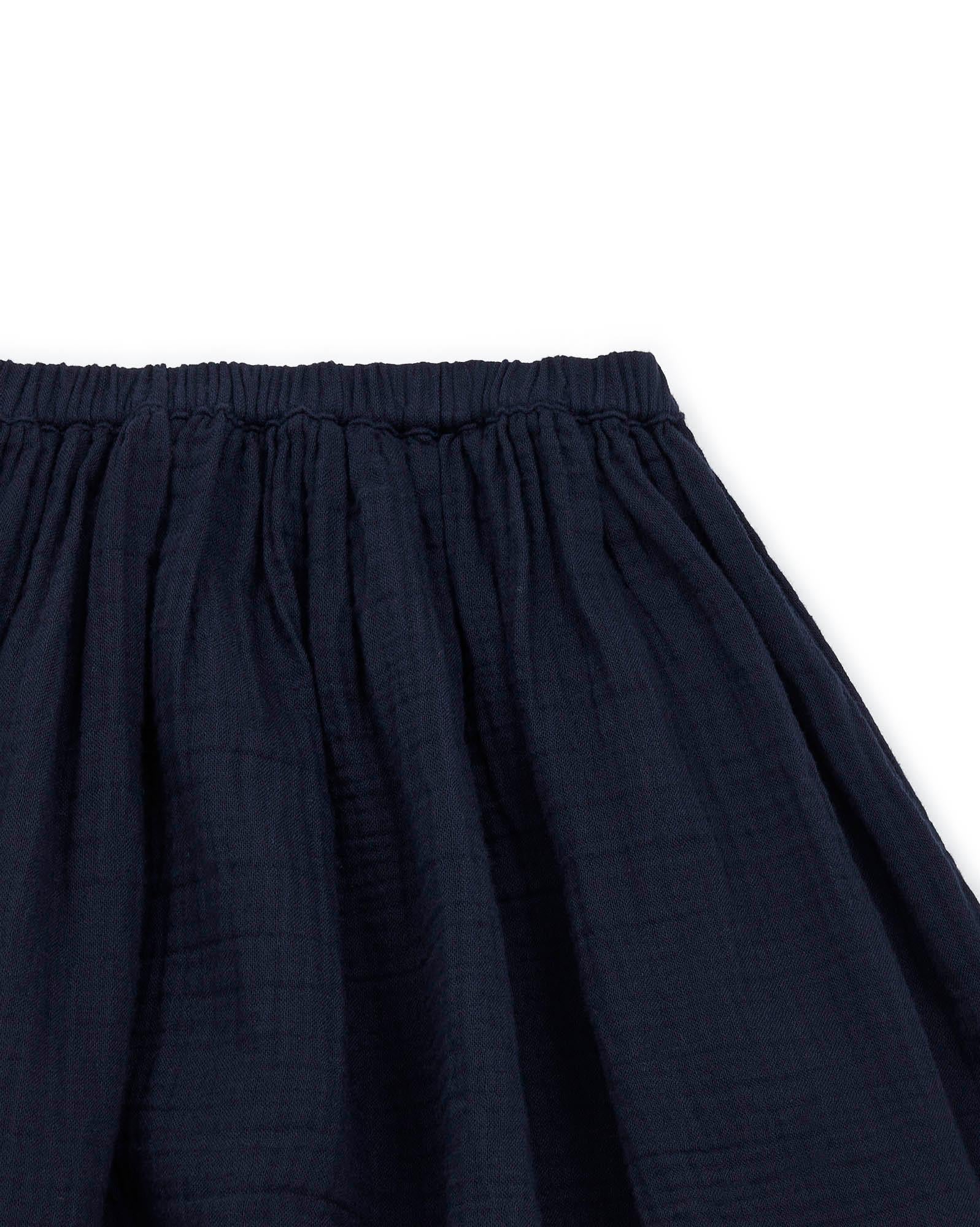 Jupe Framboise bleue gaze de coton biologique certifié GOTS