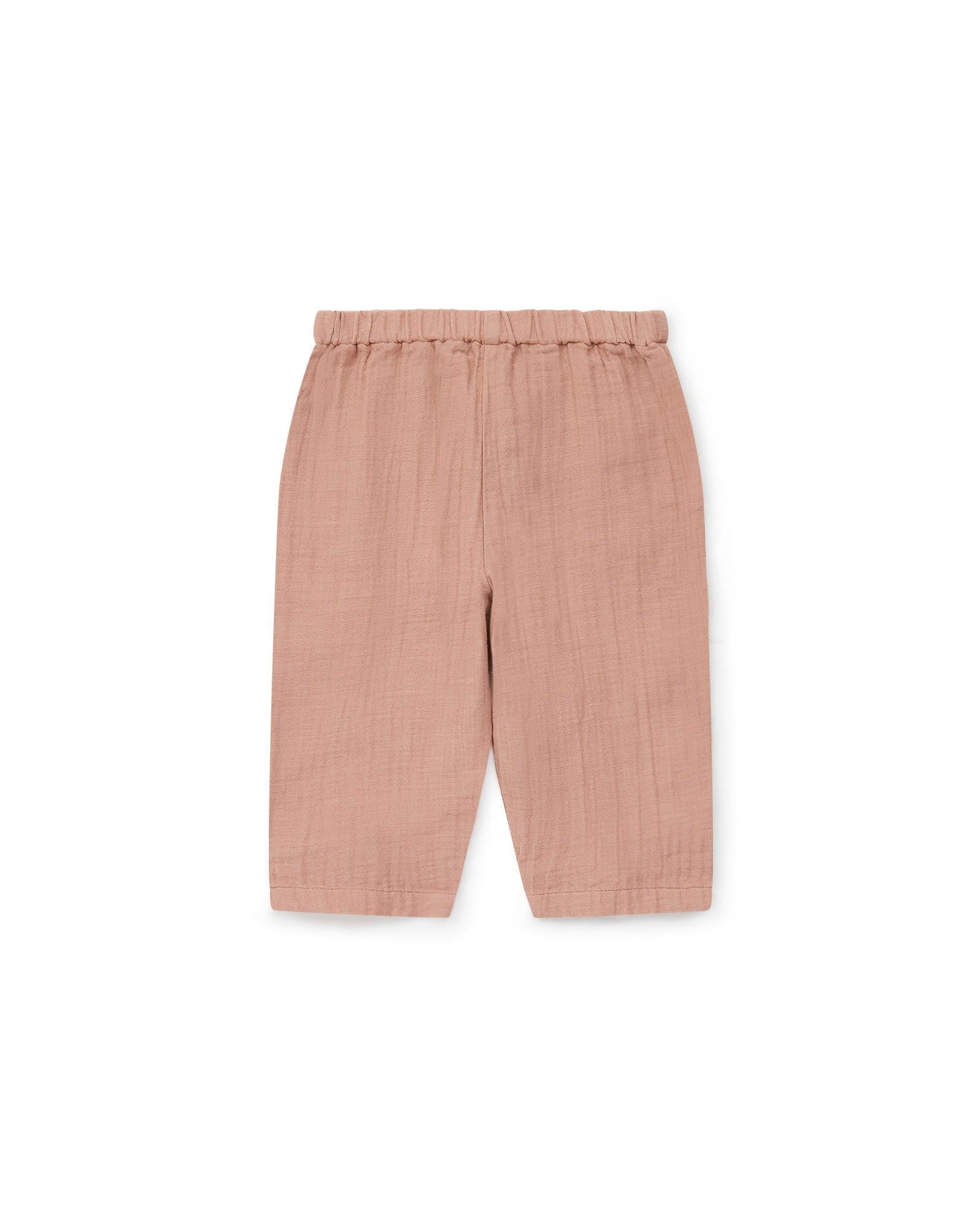 Pantalon Futur rose Bébé gaze de coton biologique certifié GOTS