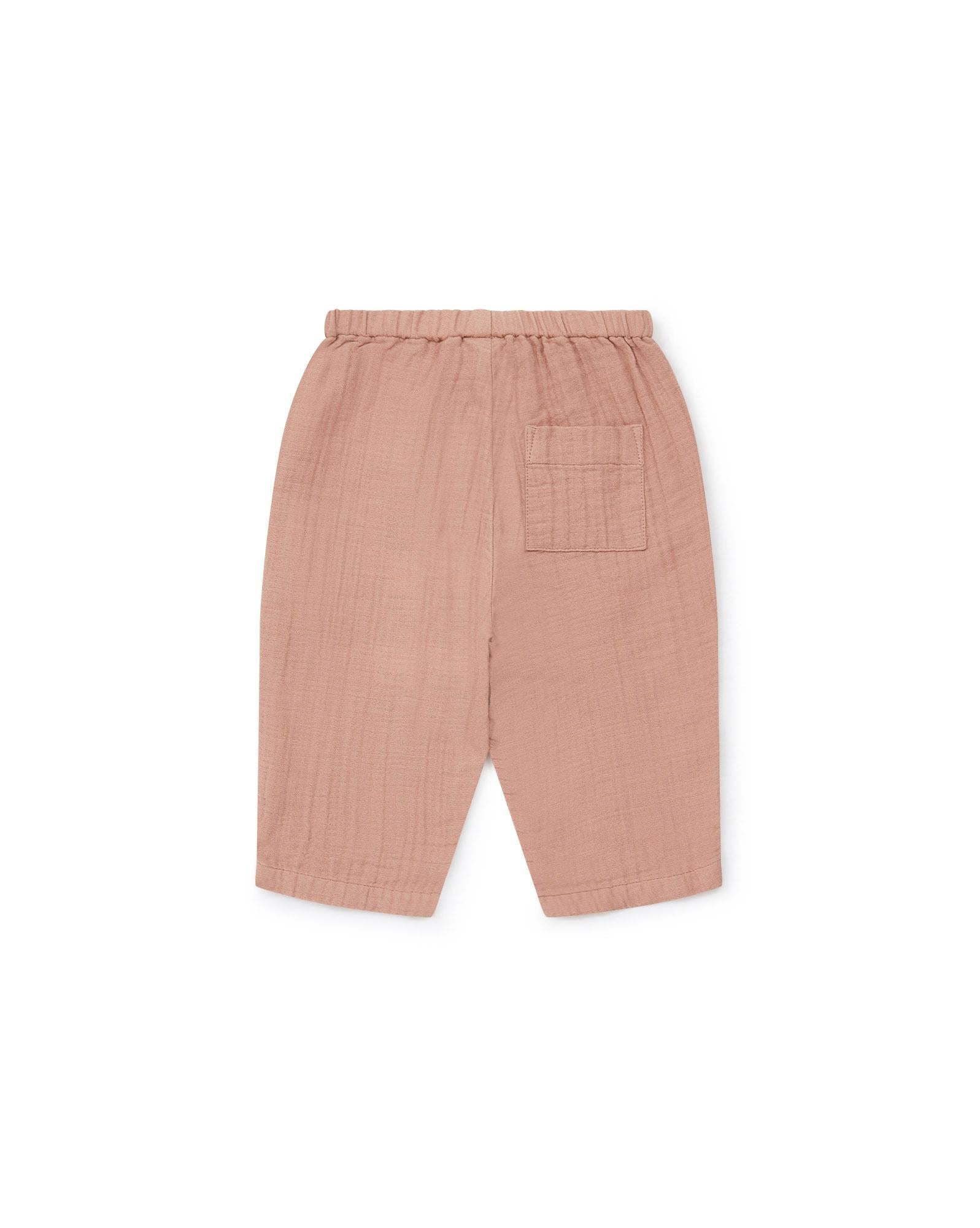 Pantalon Futur rose Bébé gaze de coton biologique certifié GOTS