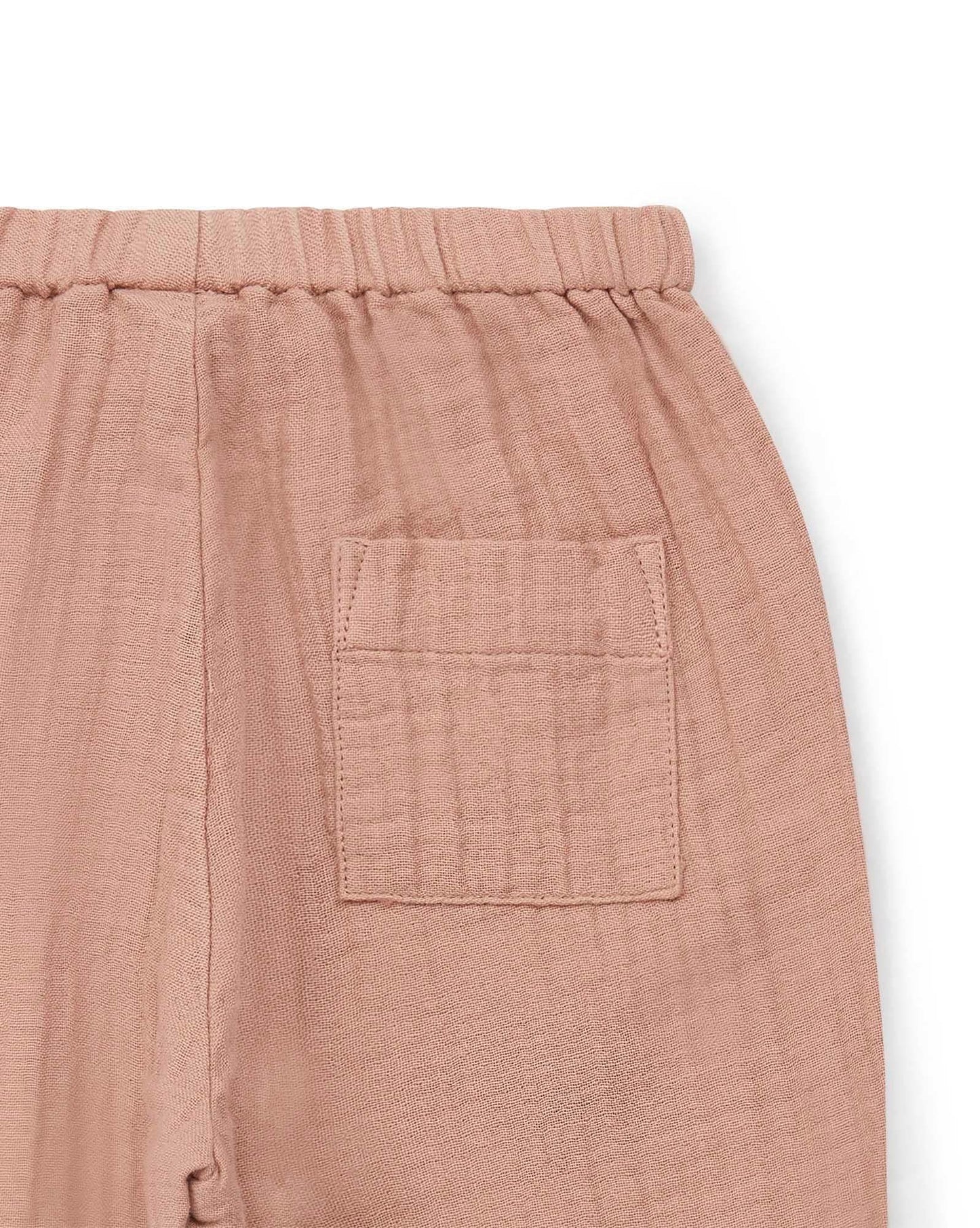 Pantalon Futur rose Bébé gaze de coton biologique certifié GOTS