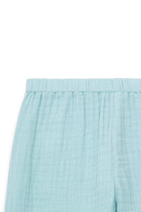 Trousers - Future Blue Baby GOTS certified organic cotton gauze - Image principale